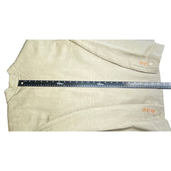 Vtg NORA NOH Women Button Front Silk Linen Blazer Sz 8 Brown Quite Luxury Preppy - Picture 12 of 14